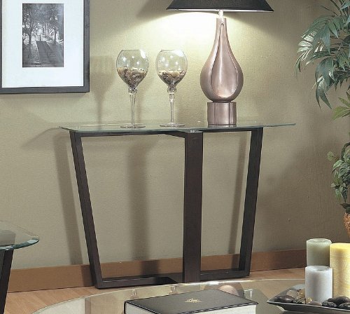 Black Sofa Table with Glass Top