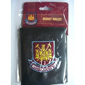 Official West Ham United FC Leather Look Embroidered Money Wallet