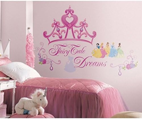Defonia Princess Crown 22" Wall Mural Stickers Girls Pink Tiara Room Decor Decals