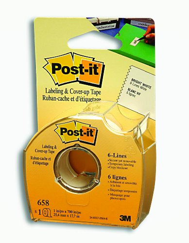 Post-itÂ® Labeling and Cover-Up Tape , 1 x 700 Inches, White (658)