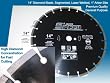 Diamond Blade 14" Premium Quality, General Purpose Diamond Saw Blade for cutting reinforced concrete, cured concrete, green concrete, asphalt, masonry, tile, marble, granite, limestone. 1 inch arbor, wet / dry, Segmented, Laser Welded Diamond Blade