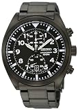 Seiko #SNN233 Men's Black IP Stainless Steel Chronograph Watch