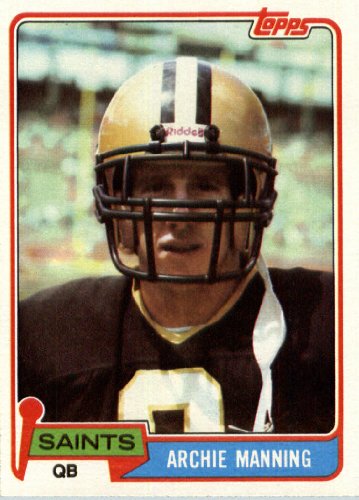 1981 Topps # 158 Archie Manning New Orleans Saints Football Card - In Protective Screwdown Display Case!