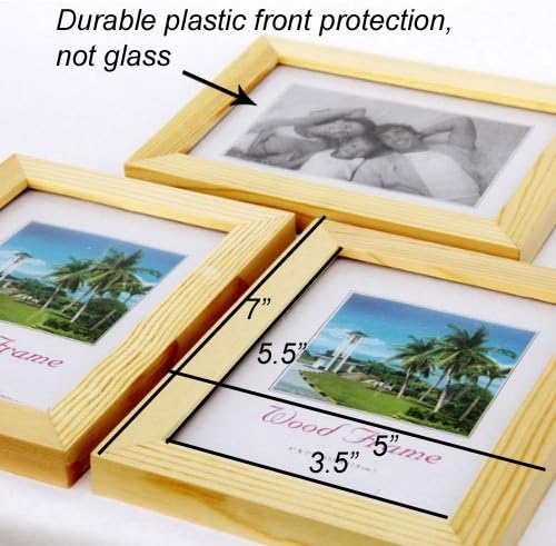 Set of 3 Solid Wood Picture Frames for 4x6