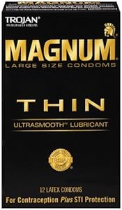 Trojan Condom Magnum Thin Lubricated, 12 Count