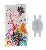 Autumn Flower Design Rubberized Shell Case and Screen Protector Shield for Apple iPod Touch 3 and 2 with Shoe Silicone Pouch for Nike+ iPod Sensor (iPod NOT Included)