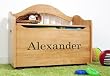 Personalized Limited Edition Toy Box - Honey - Print Script Print Color Brown - Art