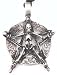 PENTAGRAM Skull CRUCIFIX Silver Tone Pewter PENDANT Necklace