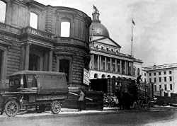 Beacon Street House Demolition Next to the State House, Boston, 1917 - 16" x 20" - Fine-Art Gicl??e Photographic Print of an Image from the Library of Congress Collection