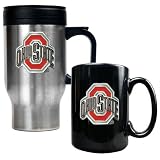 NCAA Ohio State Buckeyes Stainless Steel Travel Mug & Ceramic Mug Set