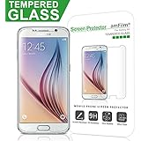 amFilm Galaxy S6 Screen Protector Tempered Glass (Front) and PET (Back) Screen Protector for Samsung Galaxy S6 (NOT S6 Edge) (1-Pack) [in Retail Packaging] [Lifetime Warranty]