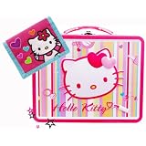 Hello Kitty Child Tin Lunch Box Bag +Hello Kitty Wallet by American Clocks