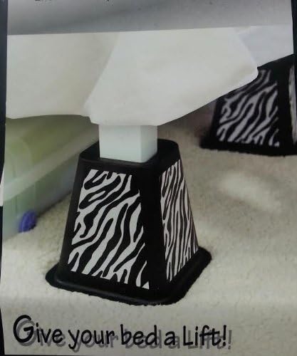 Set of 4 Bed Risers in Zebra Design