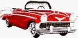 Red and White 1950's Style Cadillac Car - Embroidered Iron on or Sew On Patch