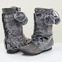 SKU Women Mukluks Moccasin Fur Suede Winter Boots Grey