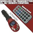 I-mobile Sd/mmc/usb/mp3 Wireless in Car Fm Transmitter with Remote (Red)