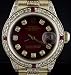Rolex Ladies Gold 18k Datejust Red, Diamond Dial and Lug