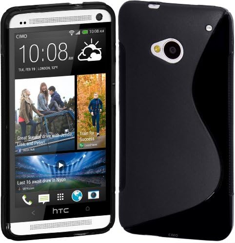 Cimo HTC One Case [ULTRA SLIM] S-Line Premium Flexible TPU Cover for HTC One (M7, 2013) - Black