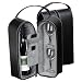 Black Leather Wine Carrier Caddy Bag w/ Two Glasses,Stopper/Opener -Nice Bar Set