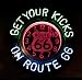 Classic 'Get Your Kicks' Sign on U.S. Route 66 - Iconic Photographic Print by Carol M. Highsmith