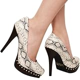 System125 Studded High Heel Pumps BONE