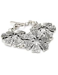 Lucky Brand Silver Floral Toggle Bracelet