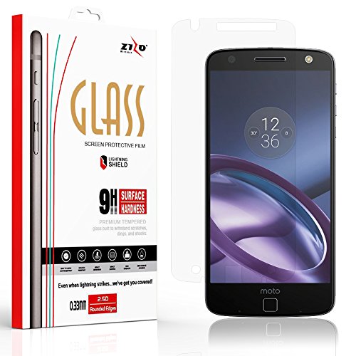 Zizo Tempered Glass Screen Protector for Motorola Moto Z Force [Anti-Scratch] 9H Hardness [0.33 MM Thickness] Clear Screen Guard