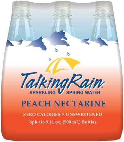 TalkingRain Sparkling Water, Peach Nectarine, 16.9 Ounce (Pack of 24)