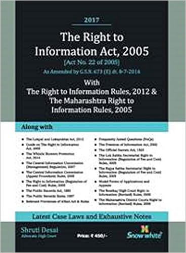 Book on Right to Information Act 2005
