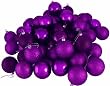 60ct Purple Passion Shatterproof 4-Finish Christmas Ball Ornaments 2.5" (60mm)