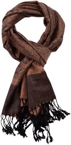 Basico Lady Scarf soft Shawls Wrap Tassel brown