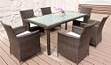 Gartenset Club coffee braun 6 Loungesessel mit Tisch Polyrattan Sitzgruppe Kunstgeflecht Rattan Möbel