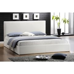 Bond Lederbett Bett Polsterbett Himmelbett wei� Designerbett Komfortbett +Lattenrost Jugendbett in 160x200 cm Betten Polsterbetten Schlafzimmer 2012