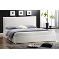 Bond Lederbett Bett Polsterbett Himmelbett wei� Designerbett Komfortbett +Lattenrost Jugendbett in 160x200 cm Betten Polsterbetten Schlafzimmer 2012