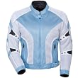 Cortech LRX Air Women's Textile Sports Bike Motorcycle Jacket w/ Free B&F Heart Sticker Bundle - Light Blue