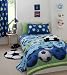 SOCCER BLUE TWIN BED QUILT COVER DUVET SET