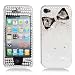 Rhinestones Protector Case for iPhone 4, 3D Smoke Bow Tie