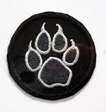 Aufnäher Tatze / Pfote - Farbe schwarz-silber