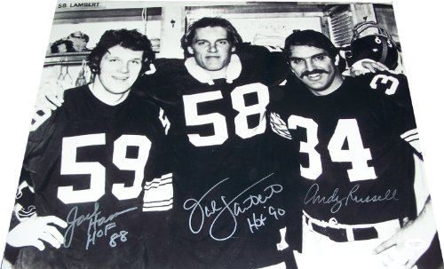 Jack Ham, Jack Lambert, Andy Russell Autographed Steelers 16x20 Photo w/ JSA COA