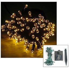 17 METRE LED SOLAR FAIRY STRING LIGHTS WITH 170 LED's in WARM WHITE ** HIGH QUALITY OUTDOOR GARDEN LIGHTING - IDEAL FOR WEDDINGS, CHRISTMAS, PARTY, ETC **