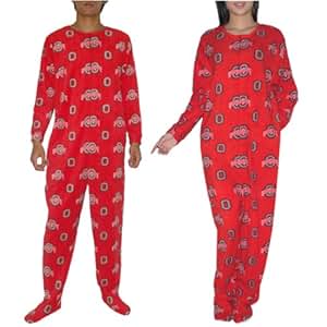 Amazon.com: NCAA Ohio State Buckeyes Adult Polar Fleece One-Piece Footed Pajamas / Romper 
