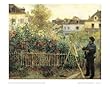 Monet Painting in His Garden at Argenteuil Fine Art Poster Print by Pierre-Auguste Renoir, 32x24