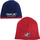 Reebok COLUMBUS BLUE JACKETS NFL Reversible Winter Knit Beanie Hat - Red / Navy