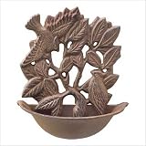 Cast Iron Wall Birdbath Shell Vase Sconce Bird Feeder