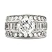 Bienna: 5.2ct Ice on Fire CZ 3 in 1 Stacked Bridal Wedding Ring Set 316 Steel, 3076A