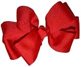  : Large GrosGrain Tied Hairbow ~ Red