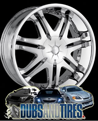 DIP Phantom (Series D25) Chrome - 22 x 9.5 Inch Wheel