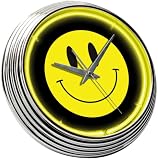 Smiley Face Neon Clock