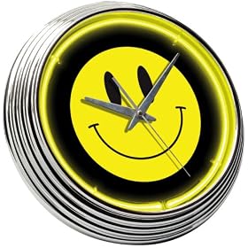 Smiley Face Neon Clock