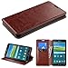 Samsung Galaxy Mega 2 Case, Galaxy Mega 2 Wallet Case, Flip Folio [Kickstand Feature] Pu Leather Wallet Case with ID&Credit Card Slot for Samsung Galaxy Mega 2 - Brown